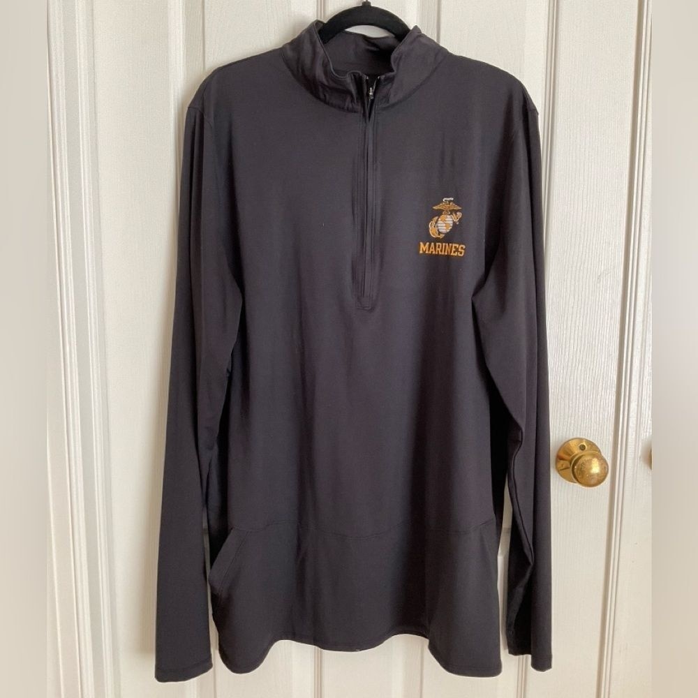 USMC‎ Womens Boxercraft Black Quarter Zip Pullover Size XXL